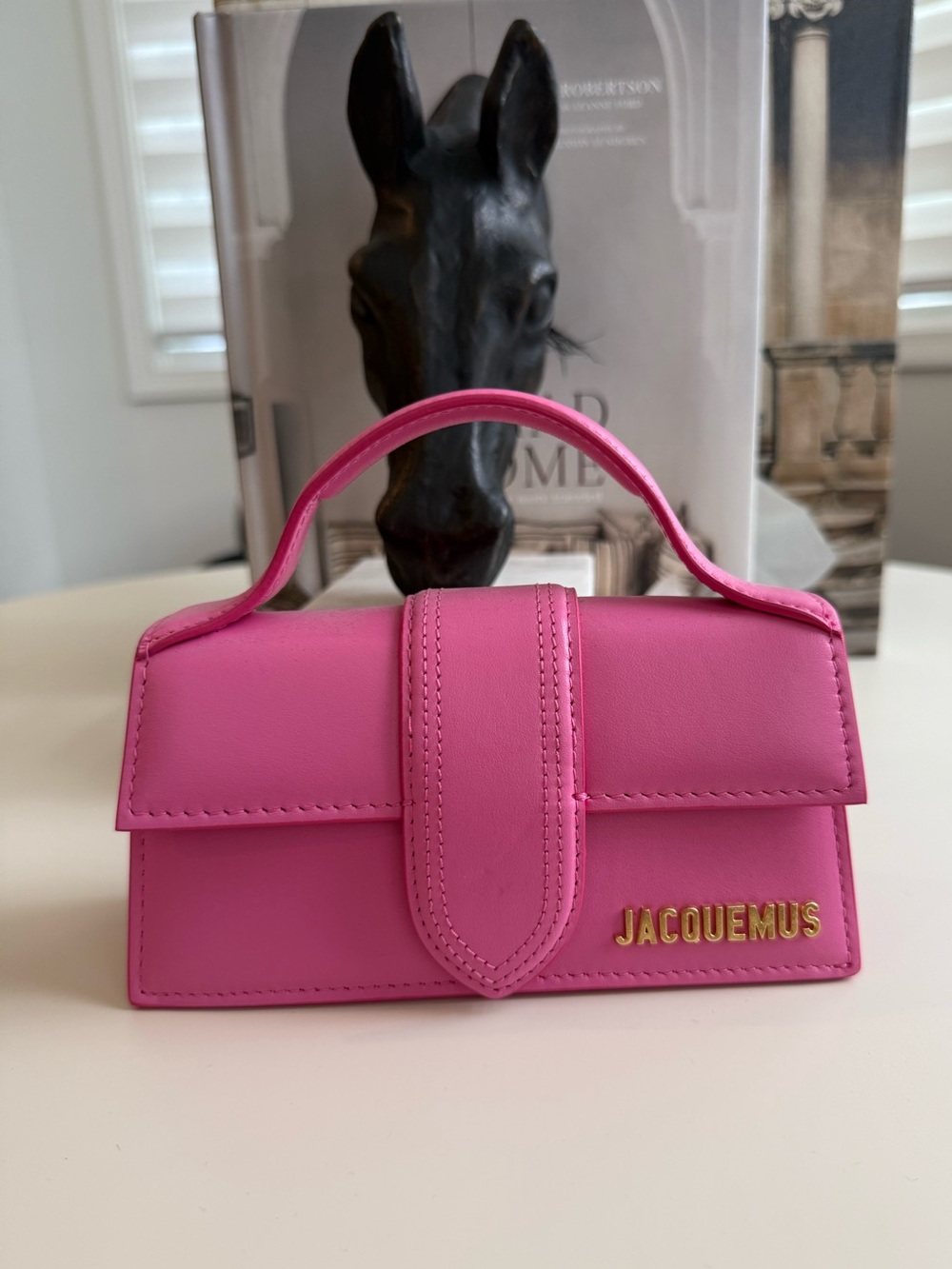 Jacquemus Bambino Hot Pink Leather Mini Top-Handle Bag